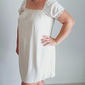 Everly Puff Sleeve Babydoll Dress - Oatmeal